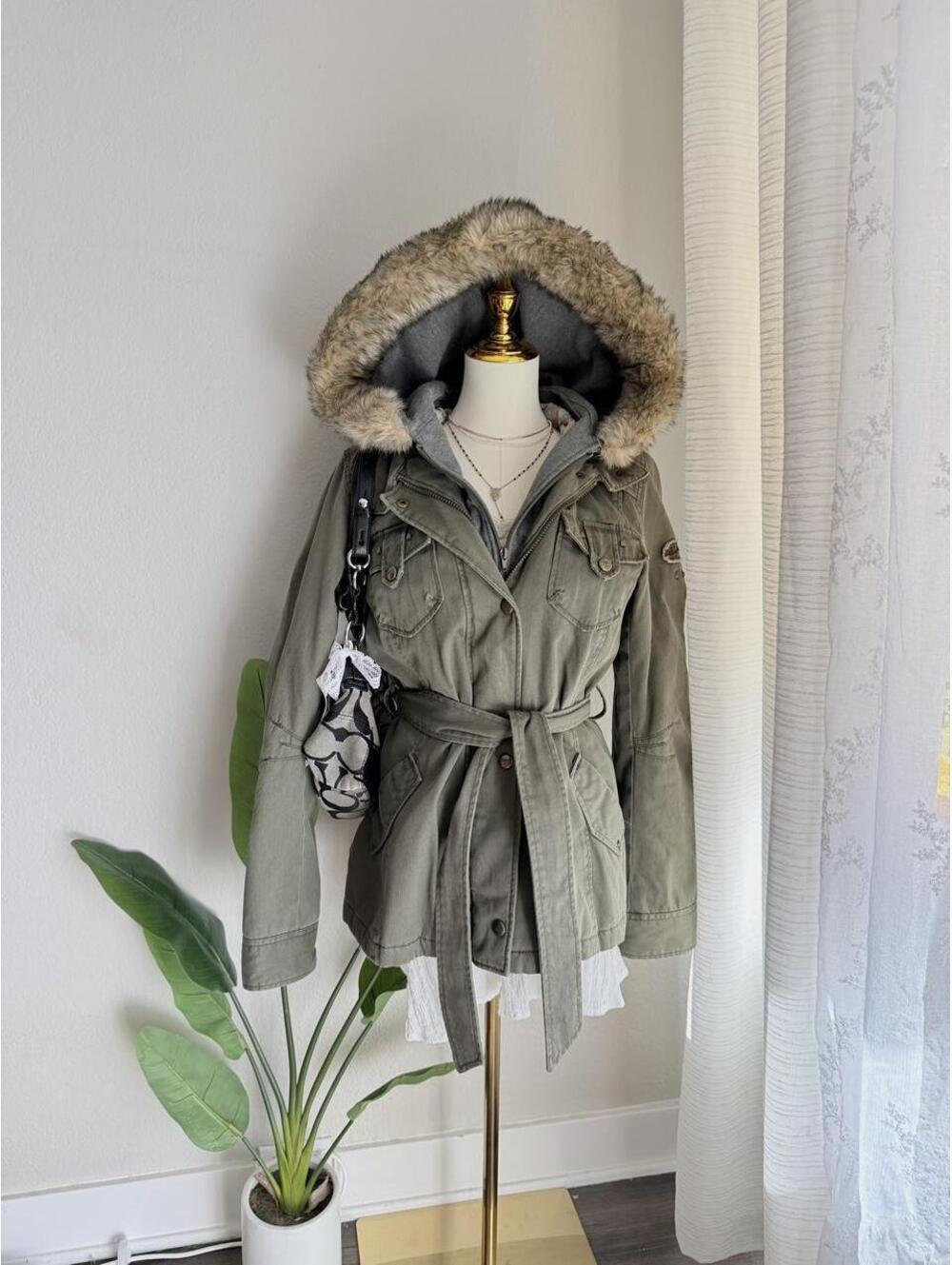 Vintage Buffalo by David Bitton Faux Fur Utility Jacket